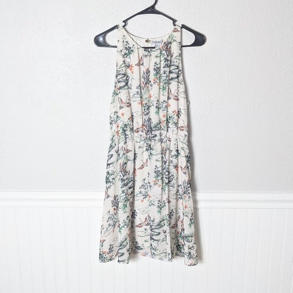 H&M Sleeveless Bird Open Back Dress Sz 10 - Picture 1 of 11